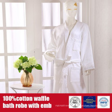 100%Cotton Waffle Embroidery Bath Robe